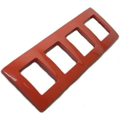 Imagen de Legrand niloe Placa 4 elementos rojo