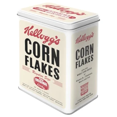 Imagen de Nostalgic Art Caja de almacenamiento retro L, Kellogg&#039;s Corn Flakes Package Idea regalo para cocina, Lata grande café, Diseño vintage, 3 l