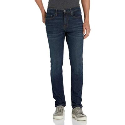 Imagen de Amazon Essentials Pantalón Vaquero Elástico de Ajuste Ceñido Cómodo (Previamente Goodthreads) Hombre, Azul Oscuro Vintage, 33W / 29L
