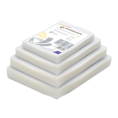 Imagen de Bolsas de vacío Gofradas COMBO HOGAR 4 tamaños: 150x200mm 170x250mm 200x200mm 200x300mm (25 uds. cada tamaño) Para alimentos todo tipo envasadora al Sin BPA