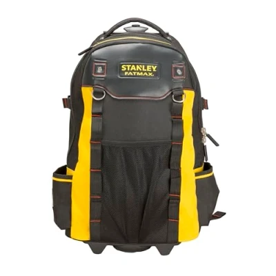 Imagen de STANLEY FATMAX Mochila con ruedas, nylon 600x600 denier, 50 compartimentos, base rígida impermeable, divisores extraíbles, dimensiones 36x23x54 cm, asa telescópica, cierres de seguridad, 1 79 215