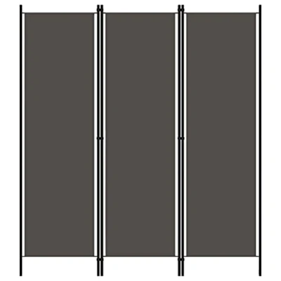 Imagen de vidaXL Biombo Divisor de 3 Paneles Pie Plegable Separador Habitación Dormitorio Estancia Decoración Partición Privacidad Gris Antracita 150x180 cm