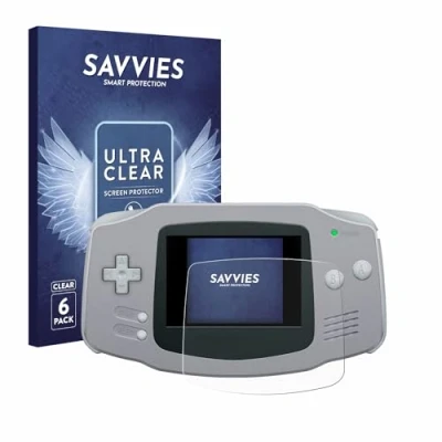 Imagen de savvies Protector Pantalla para Nintendo Gameboy Advance GBA (6 Unidades) Película Ultra Transparente