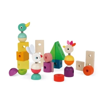 Imagen de Janod Zigolos Tren Gigante en Madera Multicolor, Juguete 2 1 con Cuerda para Tirar, Desarrollo de La Motricidad, Pintura Base Acuosa, Certificado FSC Desde Año, J08202
