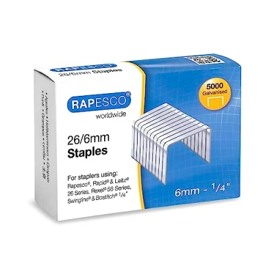 Imagen de Rapesco S11662Z3 Grapas Galvanizadas 26/6mm (No.56), Caja de 5000