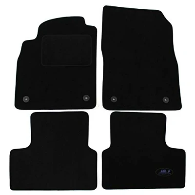 Imagen de J&amp;J AUTOMOTIVE Alfombra de Suelo Negro Terciopelo a Medida para Astra J 2009 2015, Ajuste preciso, Base Antideslizante, Reforzada en la Zona del Pedal