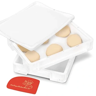 Imagen de RoyalFay Caja para pizza, fabricada en Alemania, apta alimentos, 30 x 40 8 cm (2 cajas con 1 tapa), color blanco