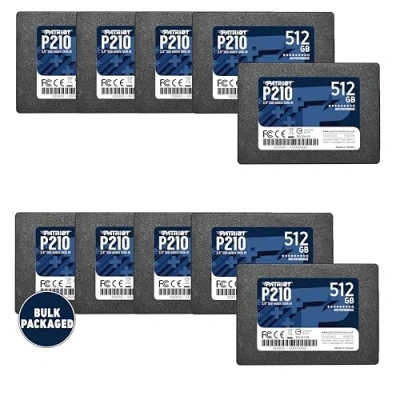 Imagen de Patriot P210 SATA 3 SSD de 512GB 2.5 Pulgadas Unidad Estado Sólido Interna Paquete a Granel 10 Unidades P210S512G2510B