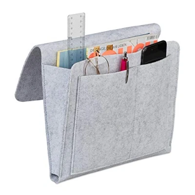 Imagen de Relaxdays Organizador Sofá, para Colgar, 5 Compartimentos, Almacenamiento Cama, Portamandos, 26x28x5 cm, Elegir Colores, Fieltro, 26 x 28 cm