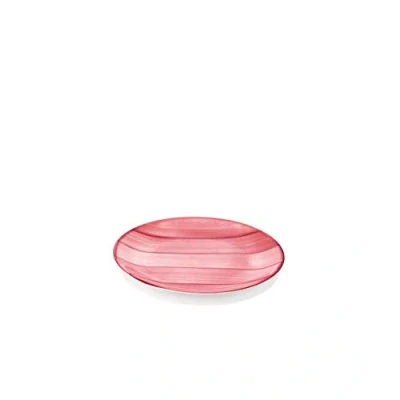 Imagen de Zafferano Striche Plato de Postre Porcelana, Diámetro 210 mm, Color Rosa, Apto para Lavavajillas Hasta 60, Juego 6 Piezas