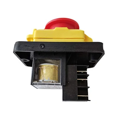 Imagen de KJD12 14 Interruptor electromagnético KEDU 6Pins Interruptores de botón parada emergencia para herramientas carpintería eléctricas taladros banco amoladoras 16A AC 220 240V