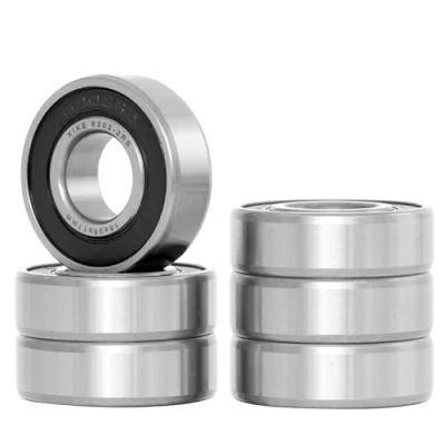 Imagen de XiKe 6 piezas 6202 2RS Rodamiento de bolas 15x35x11mm Acero al cromo y doble junta goma Pre lubricados, 6202RS Rodamientos rígidos a con juntas