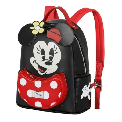 Imagen de Karactermania Minnie Mouse FACE Heady Mochila escolar para niños, Talla: One Size, Black