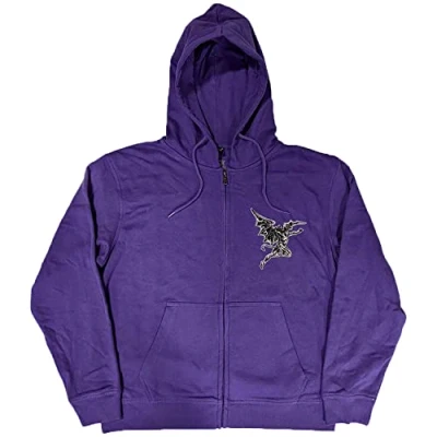 Imagen de Black Sabbath Sudadera con capucha Henry Pocket Band Logo Nuevo Oficial Unisex, violeta, L
