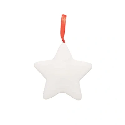 Imagen de Baker Ross FC109 Bolas de Cerámica en forma Estrella Paquete 4, Haz tus Propias Decoraciones, Adornos Navideños, Proyecto Ideal Manualidades para que los Niños Decoren