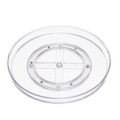 Imagen de Amazon Basics Organizador de bandejas giratorias, transparente, 30.5 cm diámetro y 2 unidad