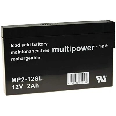 Imagen de akku net Batería de plomo (multipower) MP2 12SL compatible con YUASA NP2 12, 12 V, Lead Acid