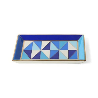 Imagen de Jonathan Adler Sorrento Bandeja rectangular para baratijos, color azul