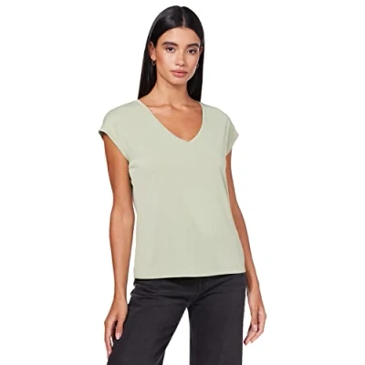 Imagen de Vero Moda Vmfilli V NECK TEE Camiseta básica, Mujer, Talla: Small, Reseda