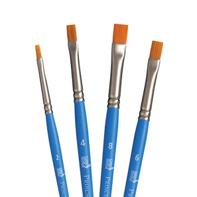 Imagen de PRINCETON ARTIST BRUSH CO. SelectArtiste, Pinceles para multi técnica de bellas artes, Sintético, Sombreador Plano, Mango Corto, Bolsa plásico, 4 unidades