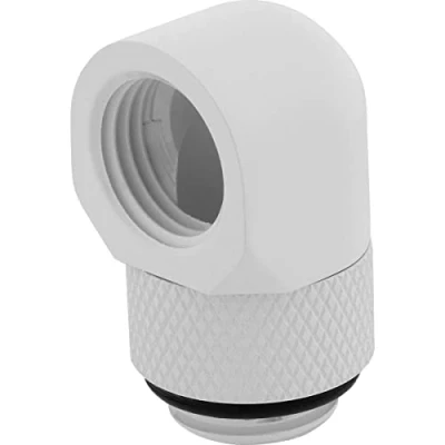 Imagen de Corsair Hydro X Series 90 Rotary Adaptador, Paquete de Dos Unidades (Las roscas BSPP G1/4&quot;, Latón sólido, Acabado Pulido, Optimizado para Grandes caudales) Blanco