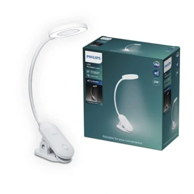 Imagen de Philips Forys Clip Lámpara de mesa portátil (5 W, luz blanca fría, incluye batería)