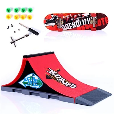 Imagen de Sipobuy Kit de Embarque del Patin Tablero Dedo Monopatin Mini con Conjuntos Accesorios rampa (Escena A)