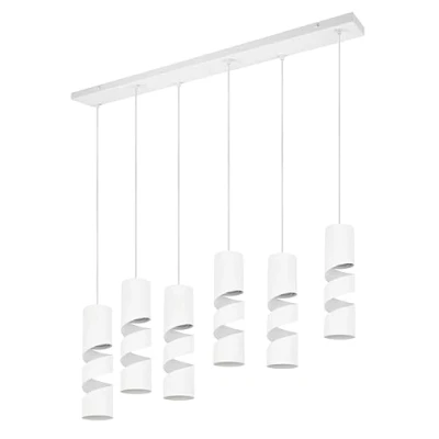 Imagen de Trio Lighting Stream lámpara colgante, blanco Longitud 100 cm 6 luces metal GU10