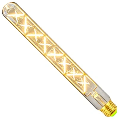 Imagen de TIANFAN Edison Classic Long Test Tube T28 300mm Zigzag Design Filamento Led recto 6W Bombilla de luz decorativa especial regulable (Clear)