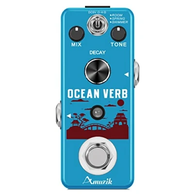 Imagen de Amuzik Reverb Guitar Pedal Digital Ocean Verb Electric Pedals for 3 Modes with True Bypass