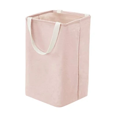 Imagen de Amazon Basics Rectangular Canasto de tela, alto, cúbico, rosa apagado