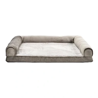 Imagen de Amazon Basics Cama para perro estilo sofá, de goma, cubierta extraíble, sala estar, Marrón, 112 x 89 20 cm (L W H)