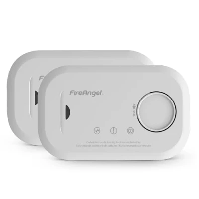 Imagen de Fireangel FA6813 EU T2 Detector de monóxido Carbono y Alarma con baterías reemplazables, Paquete Doble, Color Blanco