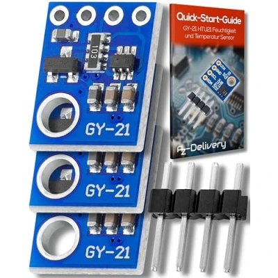 Imagen de AZDelivery 3 x GY 21 HTU21 Sensor de Humedad y Temperatura Compatible con Arduino E Book Incluido!