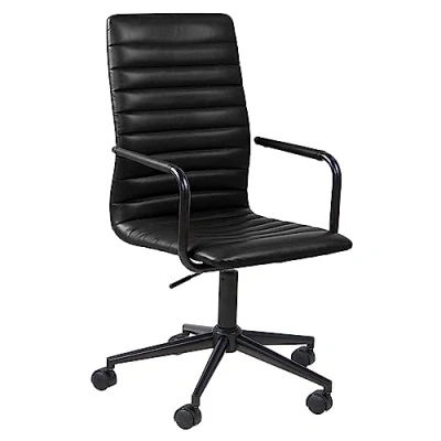 Imagen de Amazon Basics Silla de piel sintética oficina, 58 x 103 cm, negro