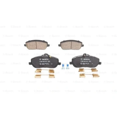 Imagen de BOSCH 0 986 494 615 Juego de pastillas freno Low Metallic con sensor desgaste incorporado Chapa antichirridos, tornillos accesorios