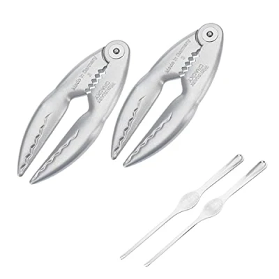 Imagen de Westmark Set de langosta , 4 piezas, 2 tenazas, Cracky + Tenedores, Aluminio con revestimiento apto para alimentos/acero inoxidable, Plateado, 660022E6