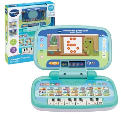 Imagen de VTech Ordenador Preescolar Música y Letras, Infantil, Fomenta Aprendizaje Alfabeto, Números, Música, 2 Modos de Juego, Regalo niños +1.5 años, Versión ESP