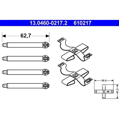 Imagen de ATE 13.0460 0217.2 Kit de accesorios, pastillas frenos OPEL: Kadett E CC, Astra F Vectra A CC