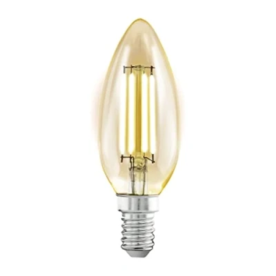 Imagen de Eglo LED E14, bombilla Amber Vintage en forma de vela, luz alumbrado retro, 4 vatios (equivalente a 26 vatios), 270 lúmenes, blanco cálido, 2200k, Edison C35, Ø 3,5 cm