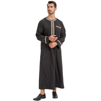 Imagen de Traje de Hombre Musulmán árabe para Manga Larga Abaya Kaftan Islámico XL