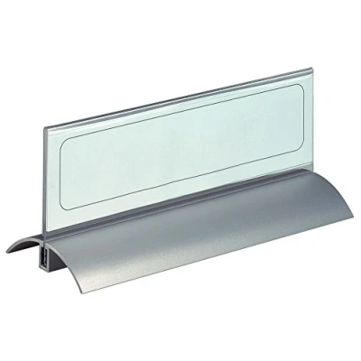Imagen de Durable 820219 Portanombres de mesa Desk Presenter Luxe, 61 x 210 mm, acrílico con aluminio
