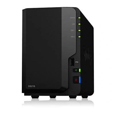 Imagen de Synology DS218/16TB RED Unidad NAS de sobremesa, Color Negro