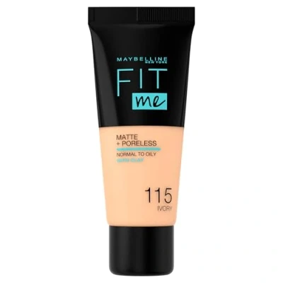 Imagen de Maybelline New York Fond de Teint Fluide Fit Me Matte &amp; Poreless Peaux normales à grasses teinte : 115 Ivoire 30 ml