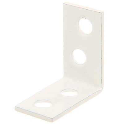 Imagen de Alberts 848828 Escuadra de silla, Recubrimiento plástico blanco, 60 x 16 mm, Juego 50