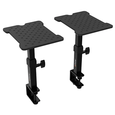 Imagen de Audibax Neo STM 15 Soporte de Escritorio Altavoz para Monitor Estudio Altura Regulable 22,4 a 29,6 cm Ángulo Ajustable hasta 10º Compatibilidad Universal con Altavoces HiFi