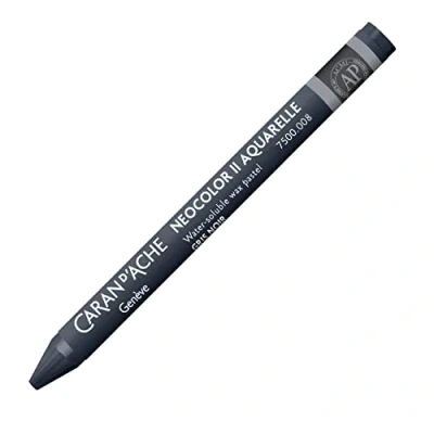 Imagen de Caran d&#039;Ache NEOCOLOR II 008 gris grisáceo/negro (7500.008) / Pastel 10 unidades (1er Pack)/ de cera soluble en agua/para papel, cartón, vidrio, madera, piel, tela piedra