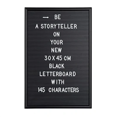 Imagen de Relaxdays Letter Board con Marco de Madera, Pizarra 145 Letras, Números y Símbolos, Plástico, 30x45, Negro, Tablero Fibras, 1 Unidad