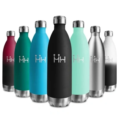 Imagen de Cantimplora Termica 1L, Botella sin BPA, de Agua Acero Inoxidable Reutilizable con Doble Pared, Termo para Colegio, Oficina, Senderismo, Deporte, Viajes, Interior o Exterior