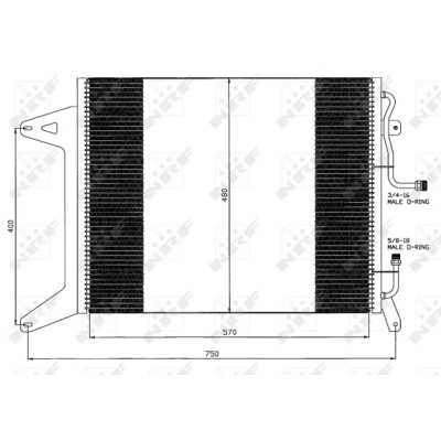Imagen de NRF Easy Fit 35451 Condensador con junta anular Aluminio 570 R 134 a